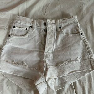 Abercrombie Highrise Dadshorts White Denim Size 24/00